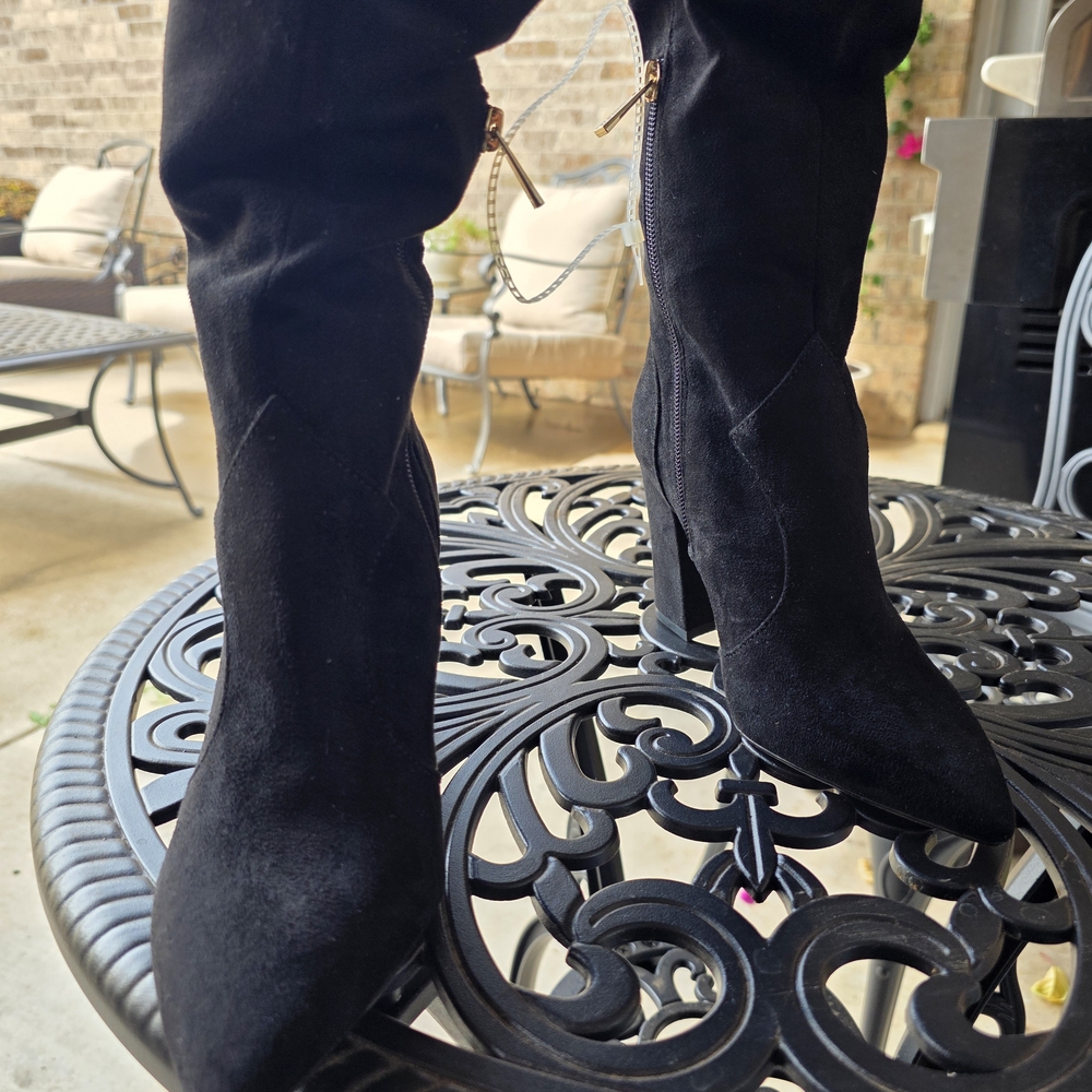 Jessica Simpson Black Suede Heeled Boots